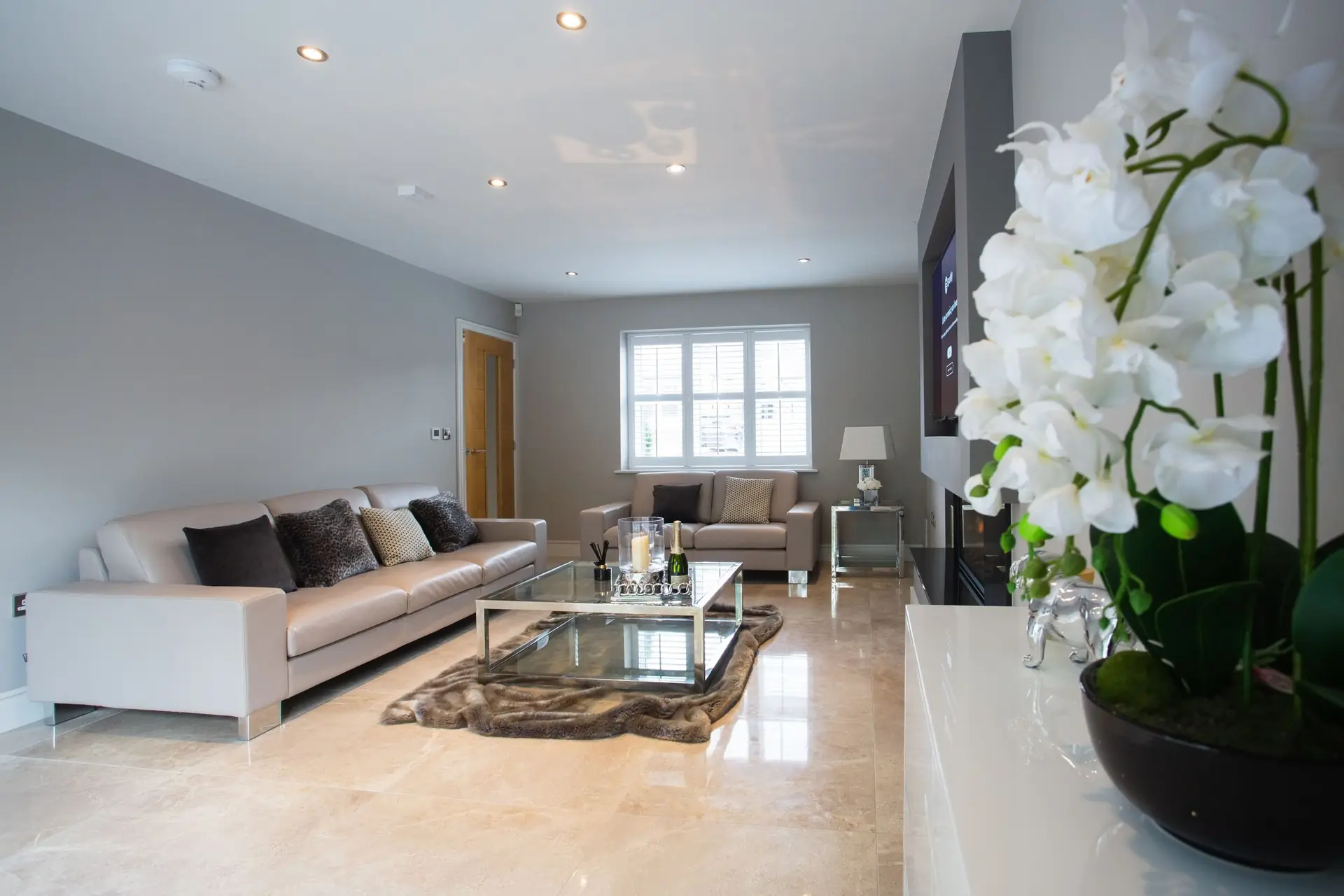 A bright, modern living room with soft daylight.