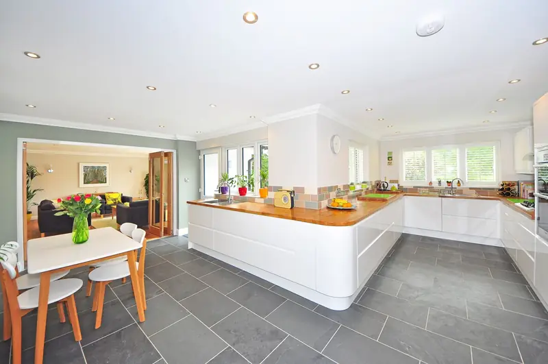 White units and a dining table