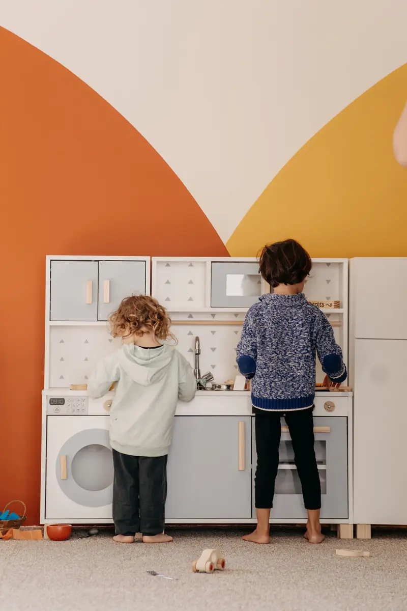 A play kitchen corner