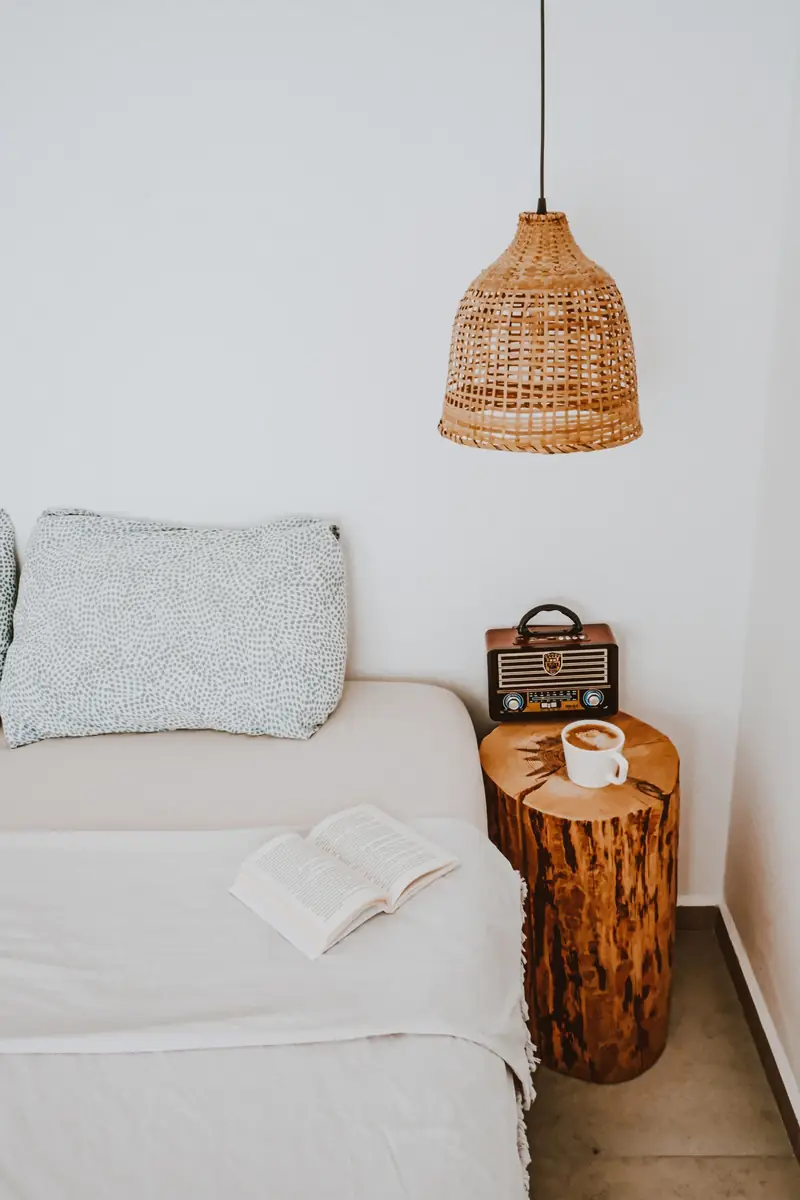 Single bed and side table