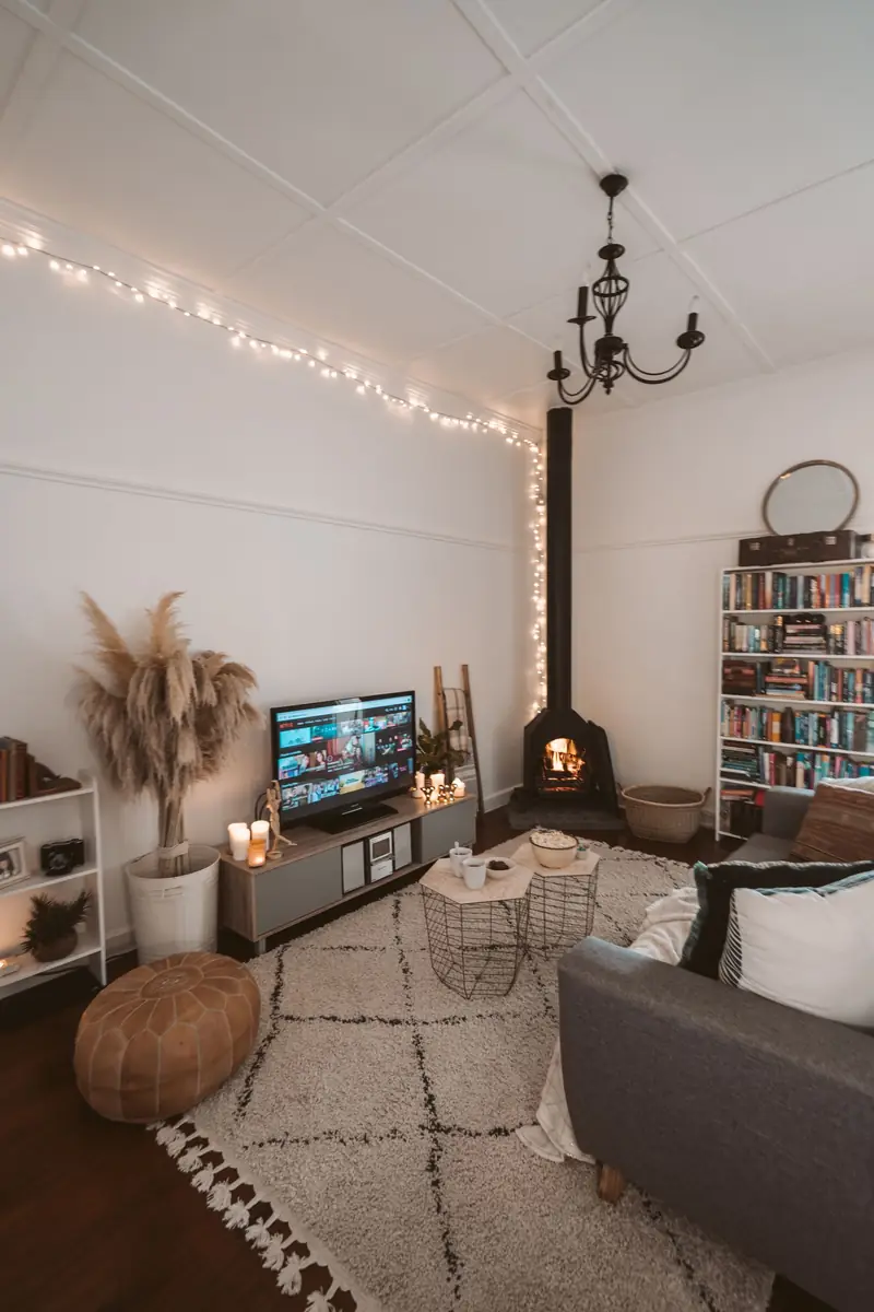 Lounge with a log burner