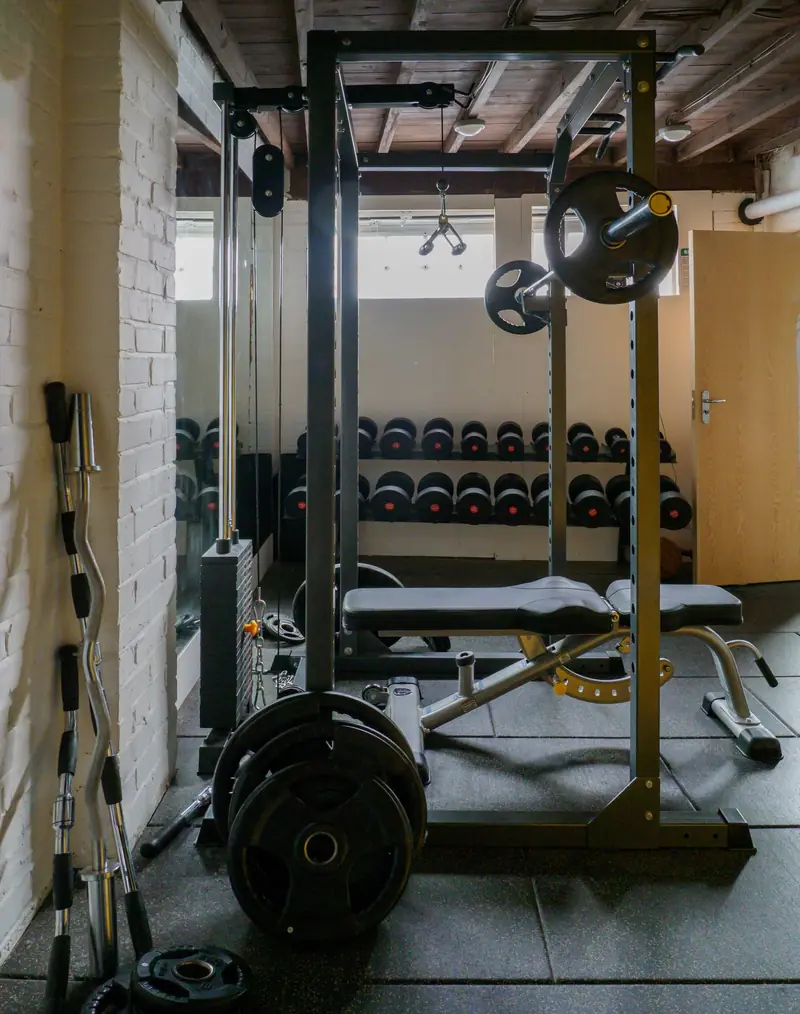 Bench and dumbbells