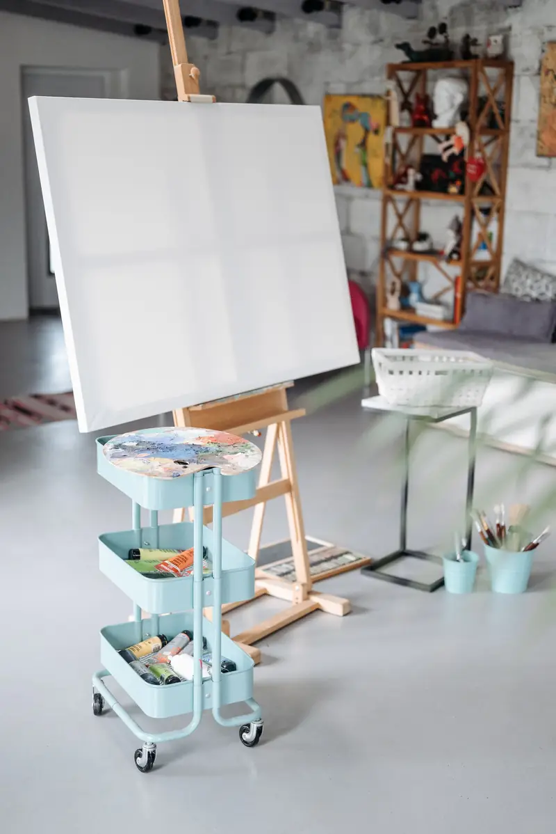 Easel and canvas