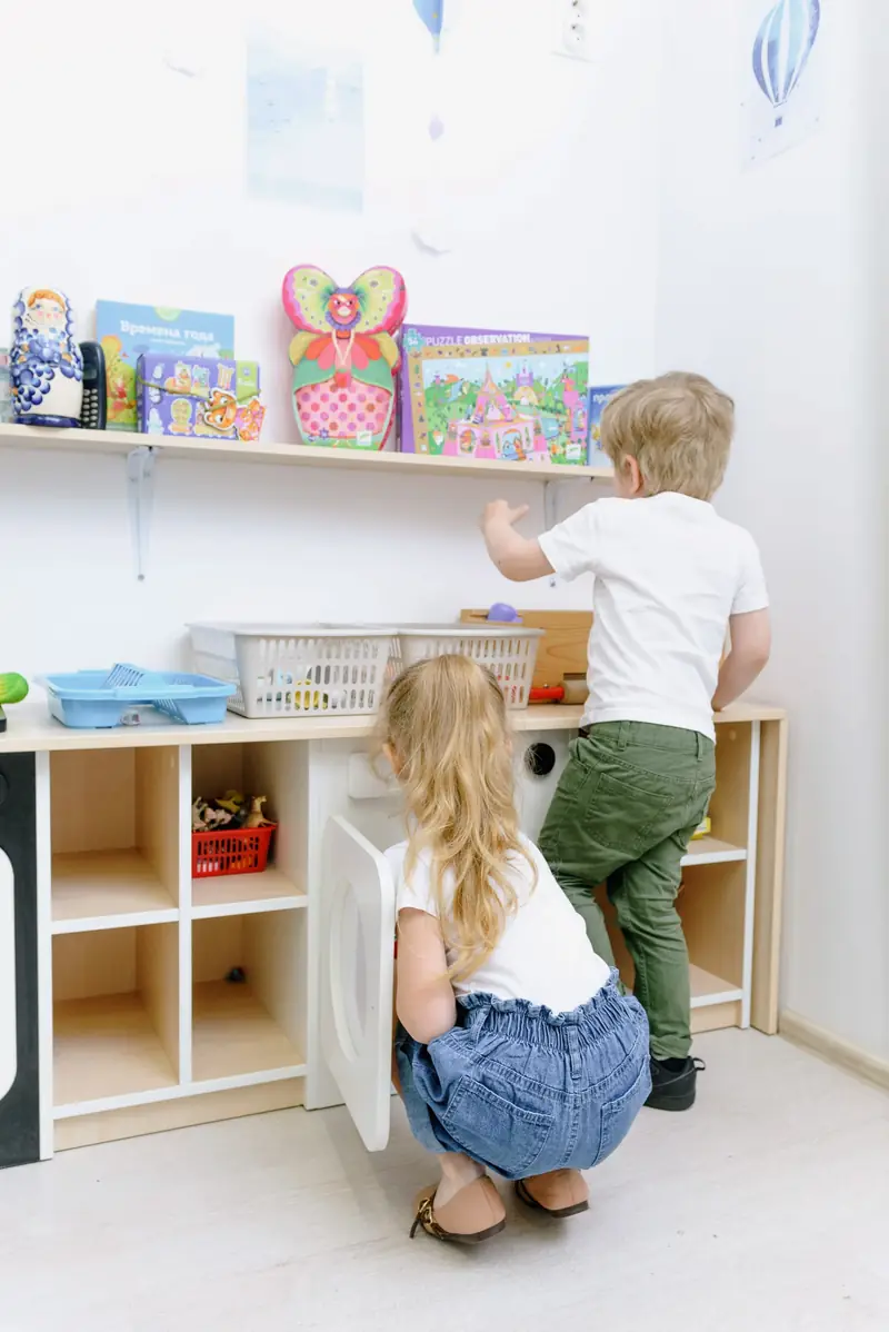 Low shelves for toys