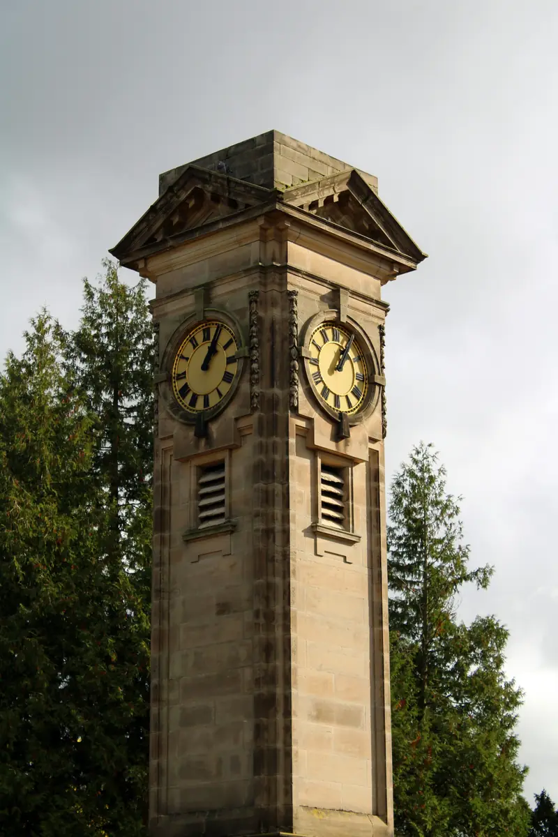 Jephson Gardens clock tower in Leamington Spa
